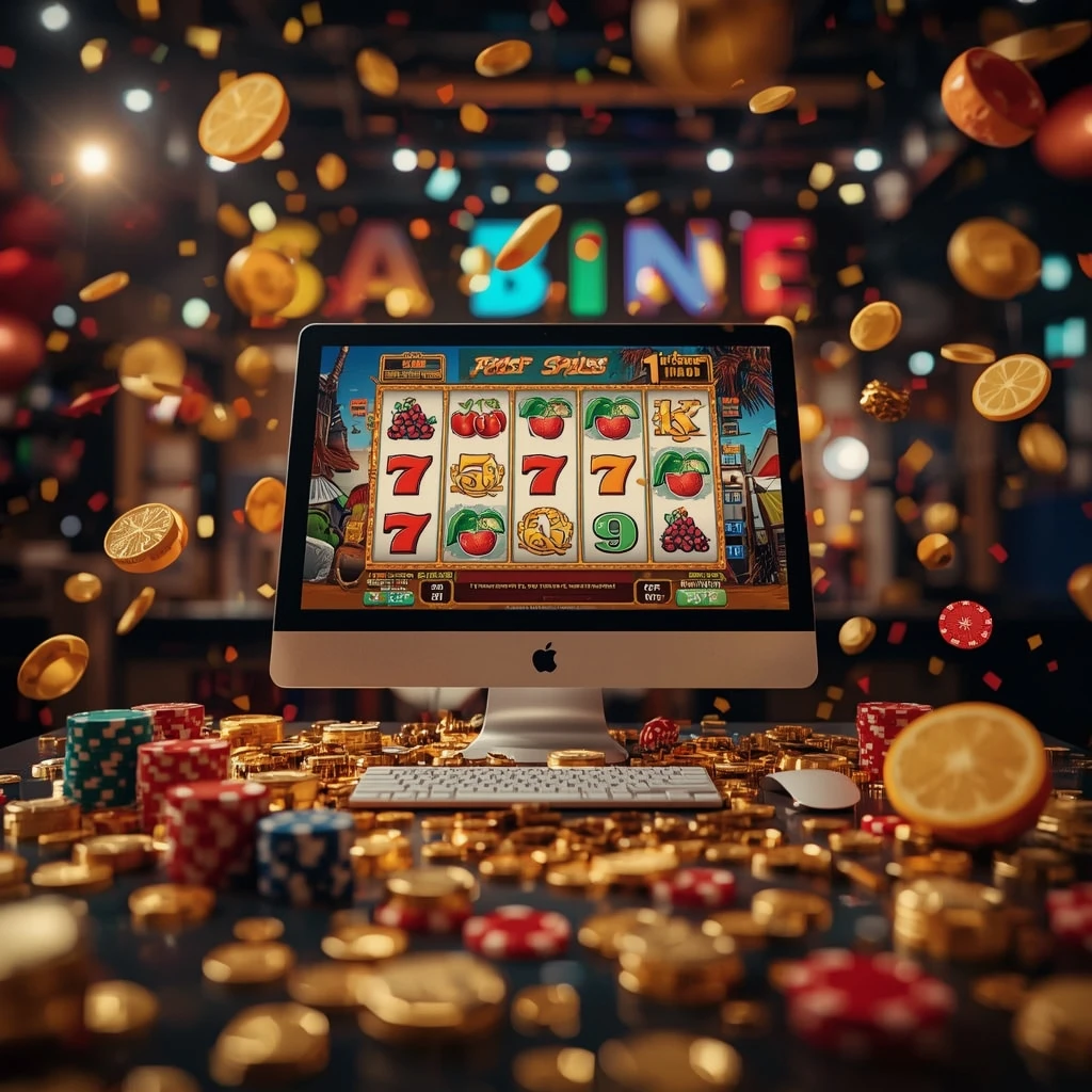 slot machines on the monitor JOO CASINO